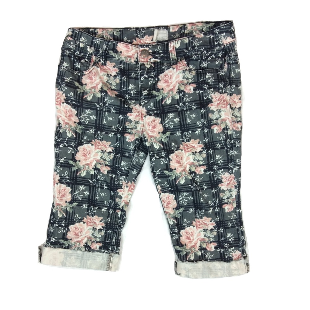 Free People floral cuffed long shorts